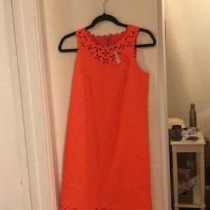 J Crew Laser Cut Orange dress